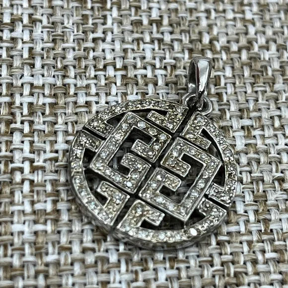 Vintage Affinity 925 Sterling Silver Real Diamond Pendant - Picture 9 of 16